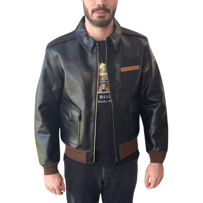 Blouson Cuir Pilote – US Air Force Jacket Type A2 WW2 – Image 3