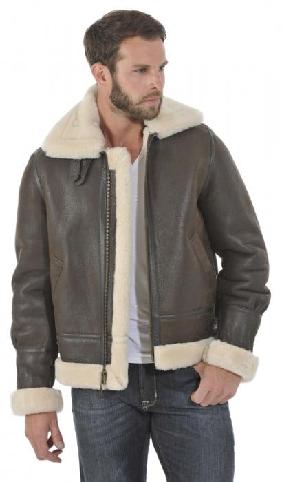 Blouson US Cuir « Bombardier » B3 Marron – Schott – Image 3