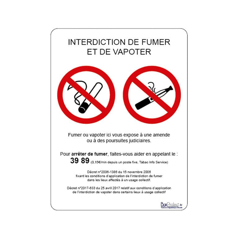 Panneau légal “Interdit de fumer” – Image 3